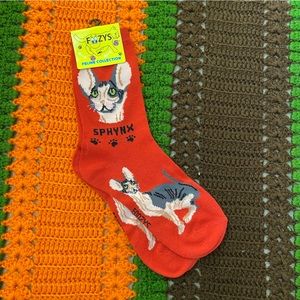 NWT Foozy’s Feline Sphinx Cat Crew Socks